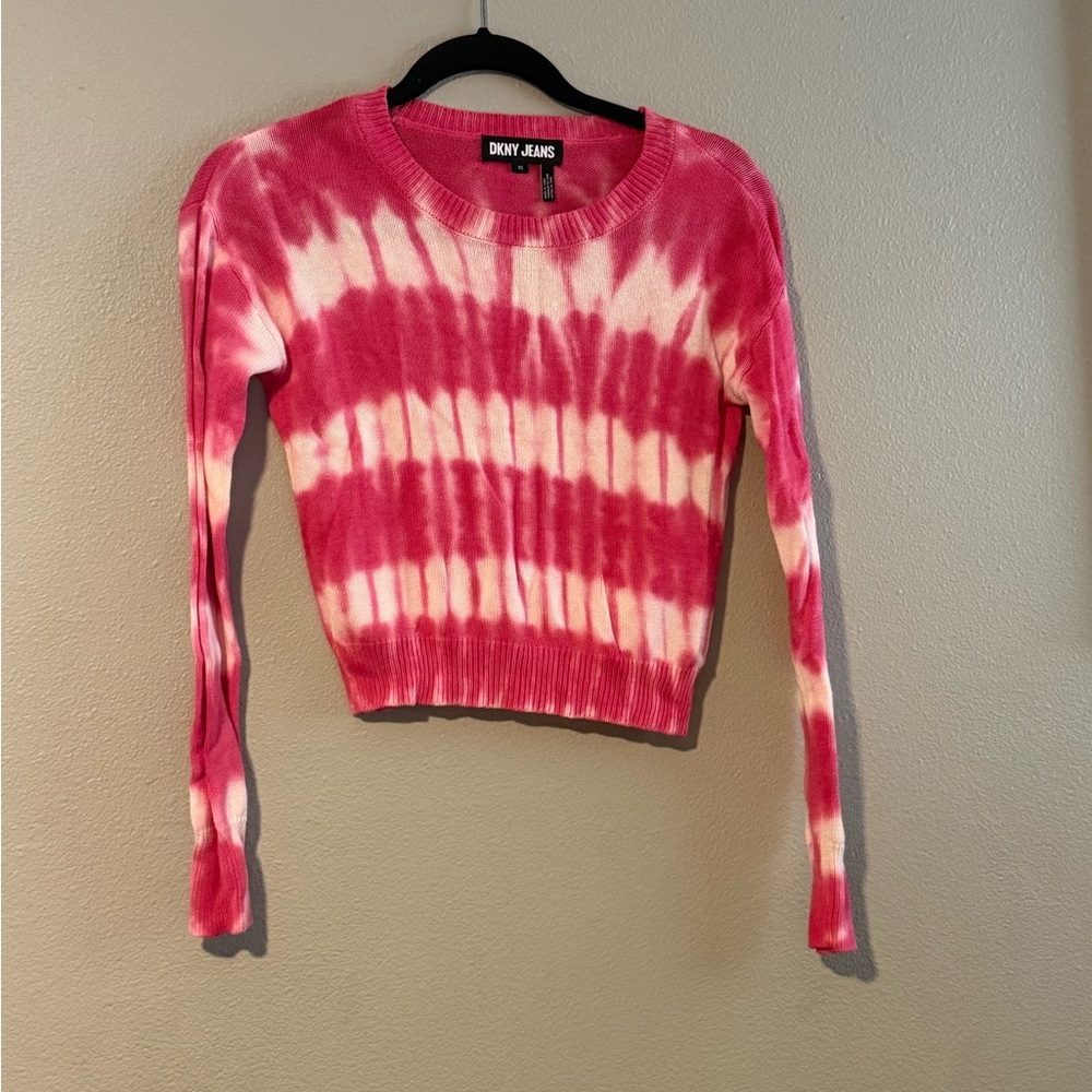 DKNY Jeans Vibrant Pink Knit Sweater